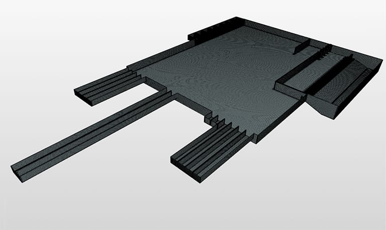 Mesh Used for the Multiphase Flow Analysis, Three Million Elements