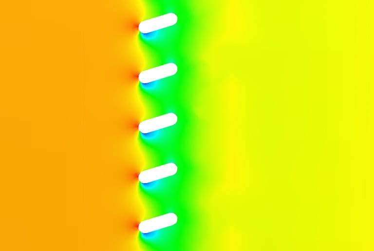 post-processing image of a smartlouvre microlouvre screen using simscale cfd 