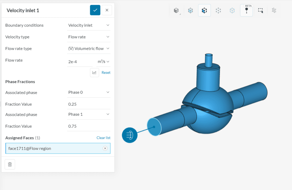 velocity inlet in multiphase analysis